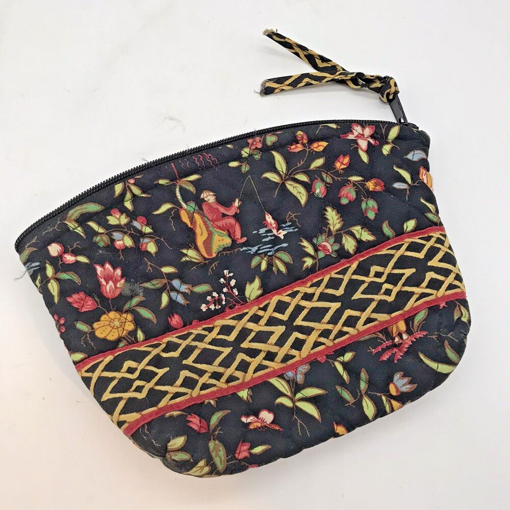Vera Bradley RARE Ming Small Cosmetic Bag Retired 2001 Lined Makeup Toiletry